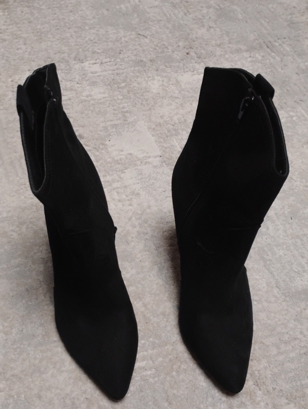 Express Black Pointed-Toe Ankle Heeled Boots